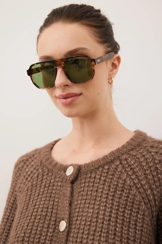 Bizuu kardigan z domieszką wełny ORNAMY ORNAMY.BRAZOWY brązowy