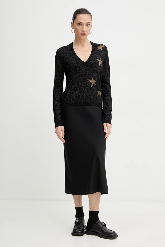 Πουλόβερ με προσθήκη μαλλιού ZADIG&VOLTAIRE KWSW02846 μαύρο SS26