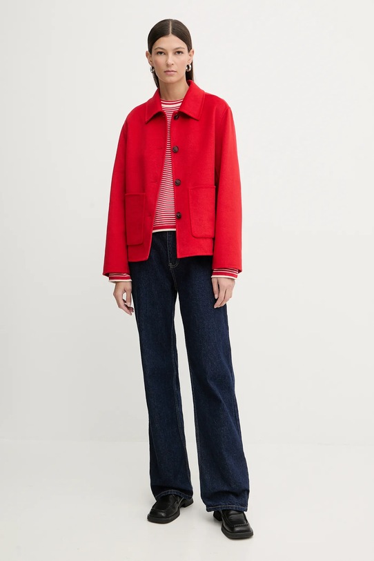 Marc O'Polo sweter bawełniany 600602360007 czerwony SS26