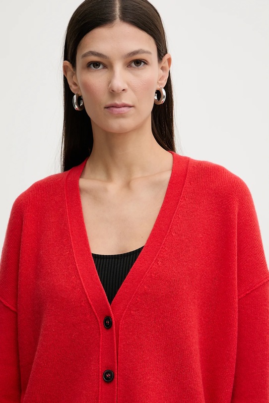 Marc O'Polo kardigan wełniany czerwony 600605461119