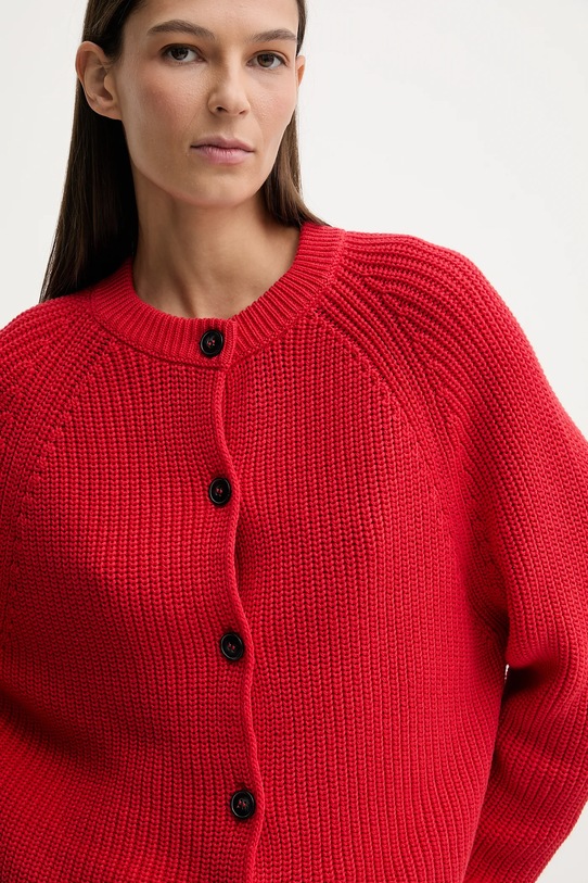 Marc O'Polo kardigan bawełniany czerwony 600605961003