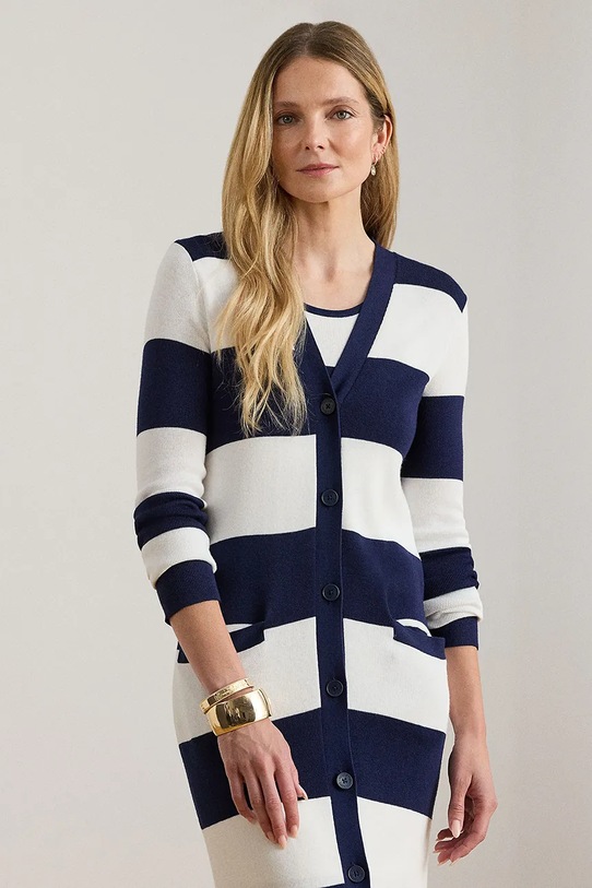 Odzież Lauren Ralph Lauren kardigan 200P03490 granatowy