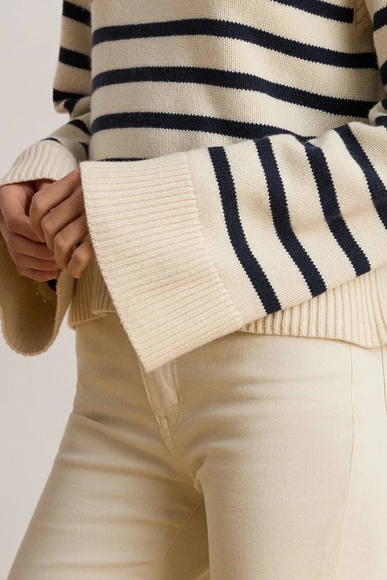 Lauren Ralph Lauren sweter z dodatkiem wełny beżowy 200P03452