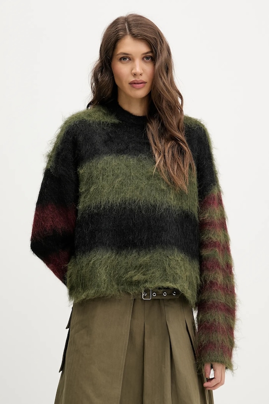 Sveter The Ragged Priest okrúhly zelená RPAW251054KW