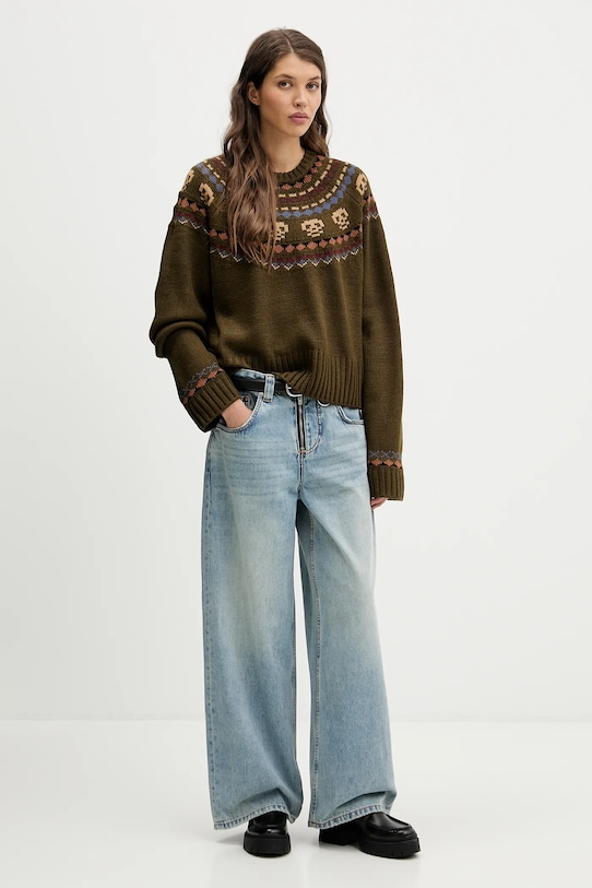 Sveter The Ragged Priest RPAW251055KW zelená SS26