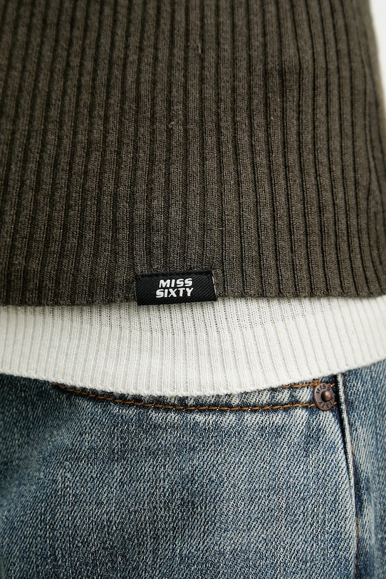 Miss Sixty sweter z dodatkiem wełny 6S3RJ33800 zielony