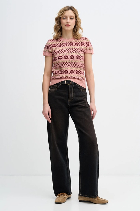 United Colors of Benetton sweter z dodatkiem wełny x Stranger Things 171RE10EN różowy SS26