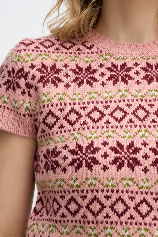 United Colors of Benetton sweter z dodatkiem wełny x Stranger Things 171RE10EN różowy