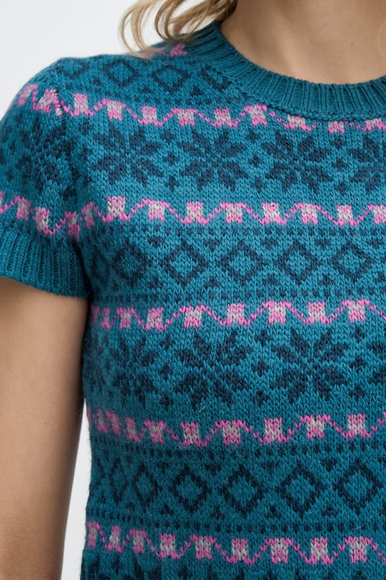 United Colors of Benetton sweter z dodatkiem wełny x Stranger Things 171RE10EN turkusowy