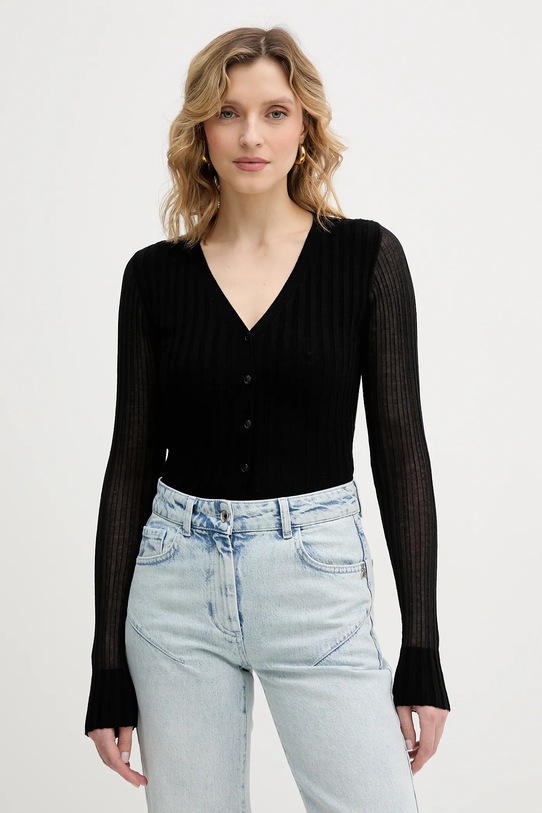 Pinko kardigan z dodatkiem wełny cienka czarny 106321.A34B