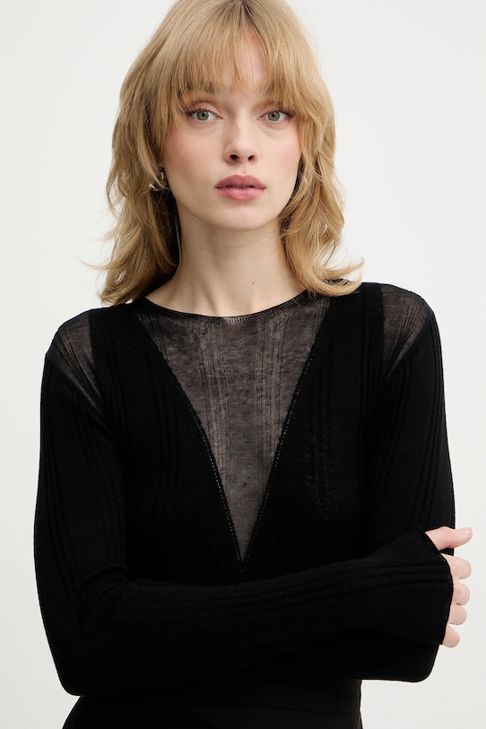 Pinko sweter z dodatkiem wełny czarny 106317.A34B