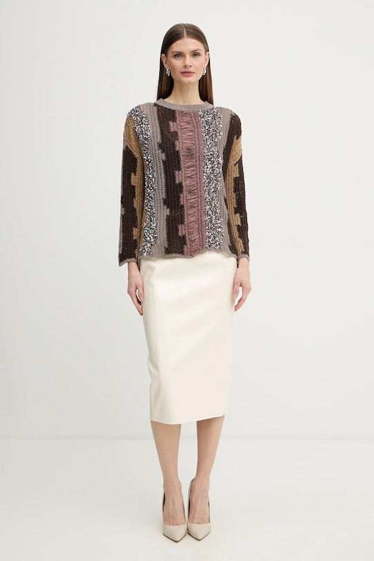 Pinko sweter 106534.A37P brązowy SS26