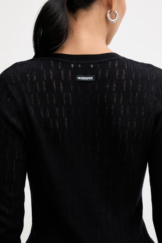 Patrizia Pepe sweter z dodatkiem wełny 8K0367.K307 czarny