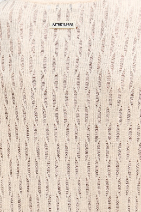 Patrizia Pepe sweter z dodatkiem wełny 8K0377.K307 beżowy