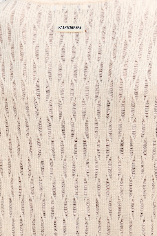 Patrizia Pepe sweter z dodatkiem wełny 8K0377.K307 beżowy