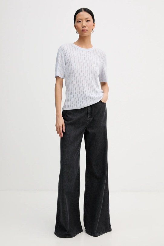 Patrizia Pepe sweter z dodatkiem wełny 8K0377.K307 niebieski SS26