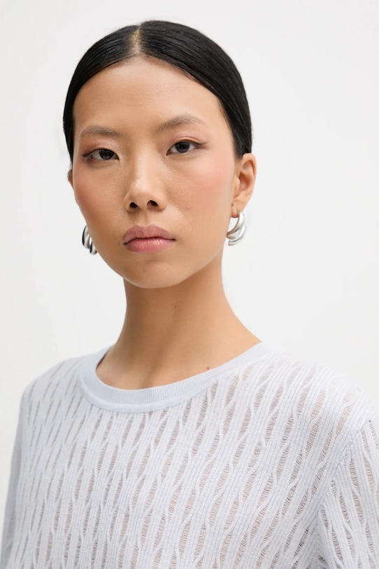 Patrizia Pepe sweter z dodatkiem wełny niebieski 8K0377.K307