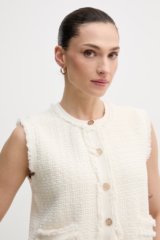 Βαμβακερό γιλέκο Pedro del Hierro μπεζ 5503019