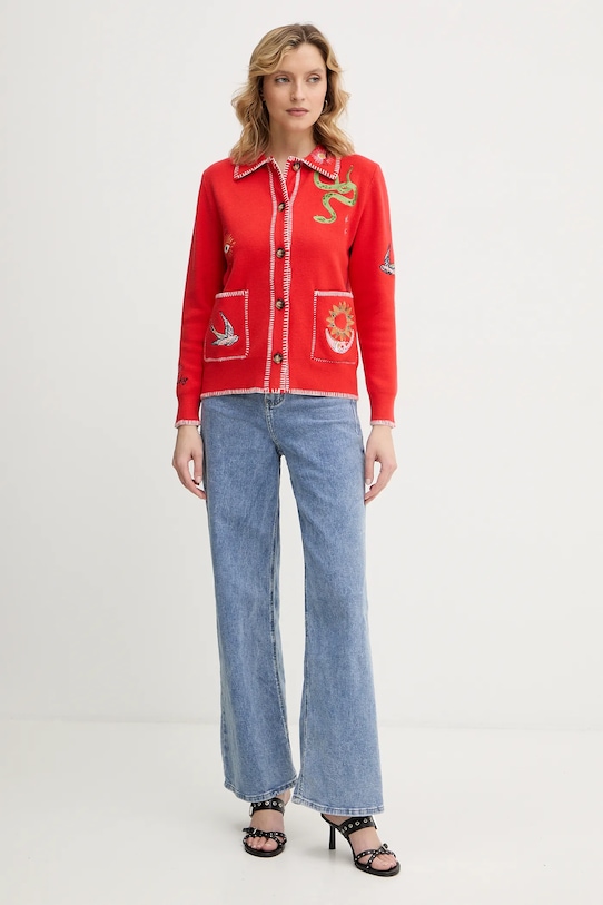 Never Fully Dressed kardigan Mystcial NFDKN752 czerwony SS26