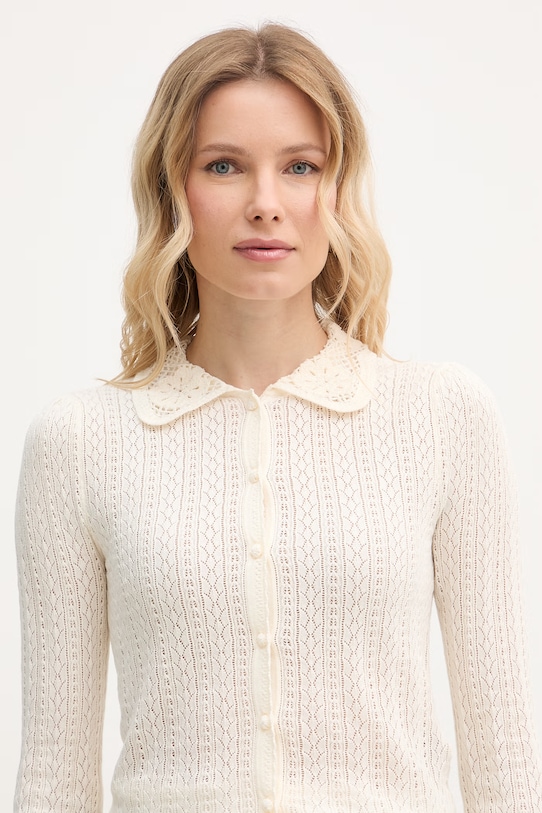 Hoss Intropia kardigán női pamut bézs 6313604