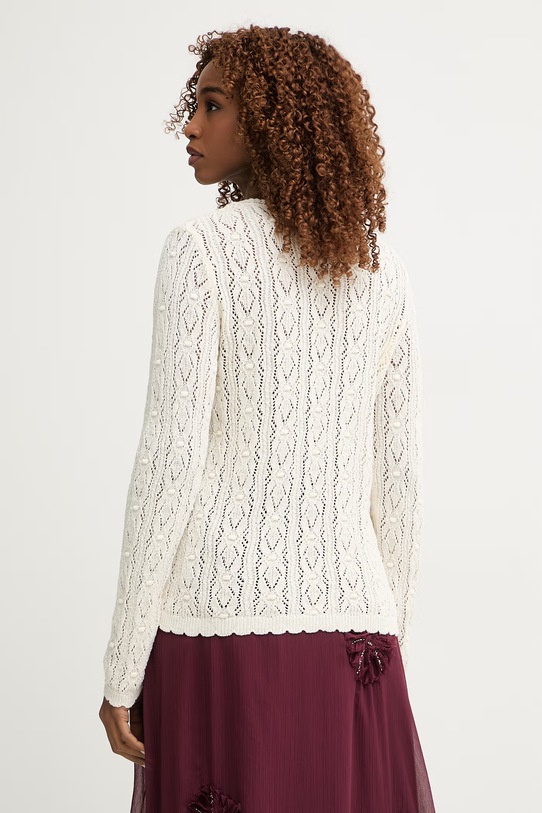 Odzież Pedro del Hierro kardigan damski ażurowy 3513302 beżowy