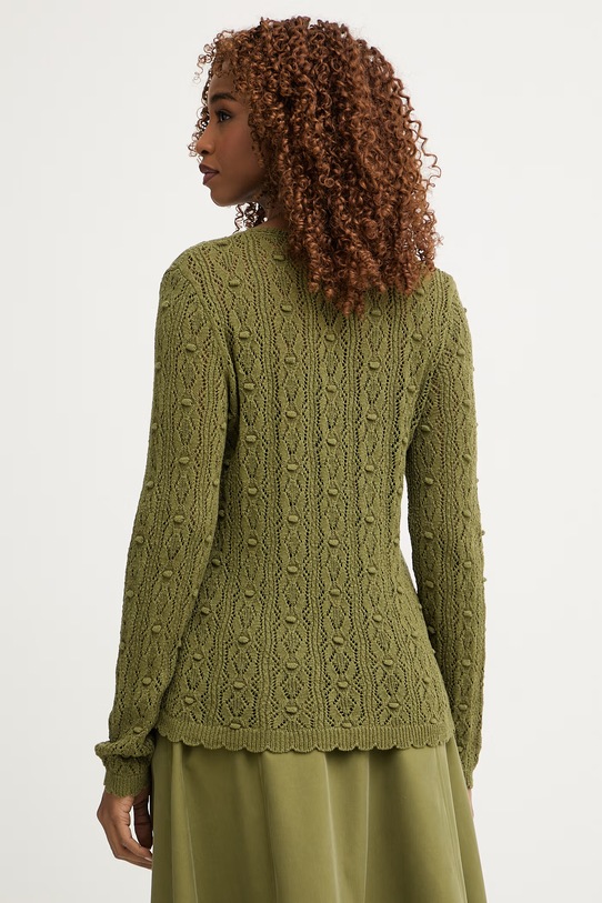 Odzież Pedro del Hierro kardigan damski ażurowy 3513302 zielony