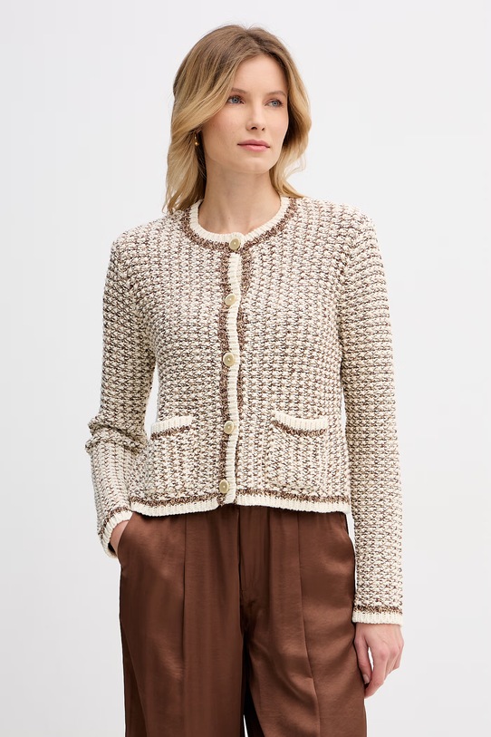 Pedro del Hierro kardigan damski bawełniany beżowy 3513303