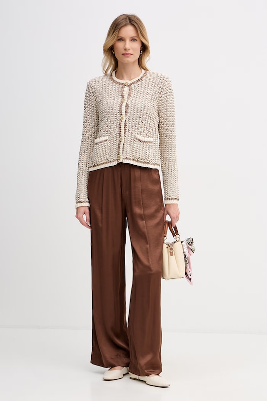 Pedro del Hierro kardigan damski bawełniany 3513303 beżowy SS26