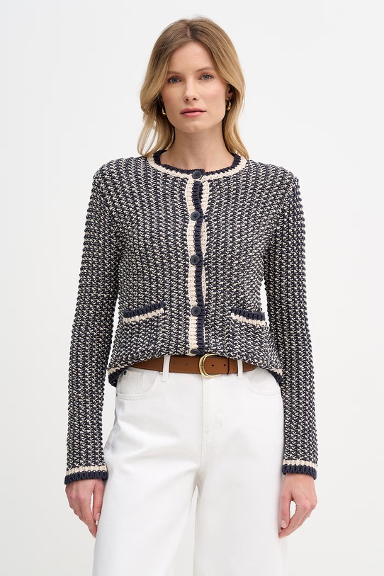 Pedro del Hierro kardigan damski bawełniany granatowy 3513303