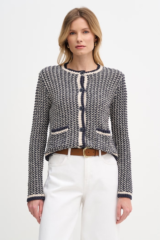 Pedro del Hierro kardigan damski bawełniany granatowy 3513303