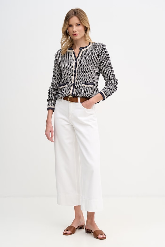 Pedro del Hierro kardigan damski bawełniany 3513303 granatowy SS26