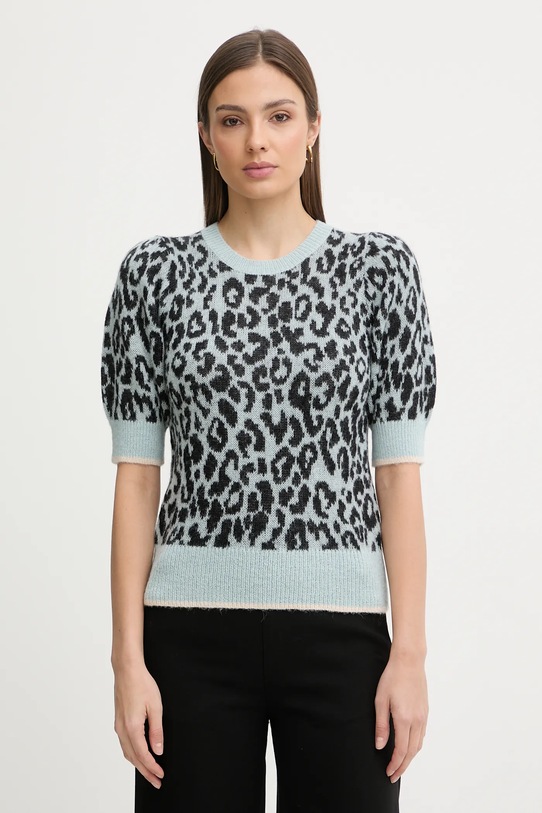 Joop! sweter z dodatkiem alpaki okrągły niebieski 30100662