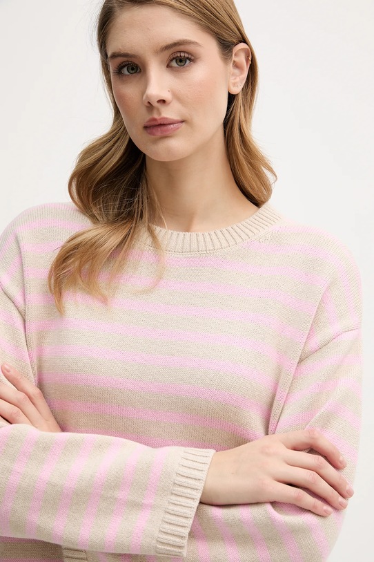 Barbour sweter z domieszką kaszmiru Rosie beżowy LKN1725