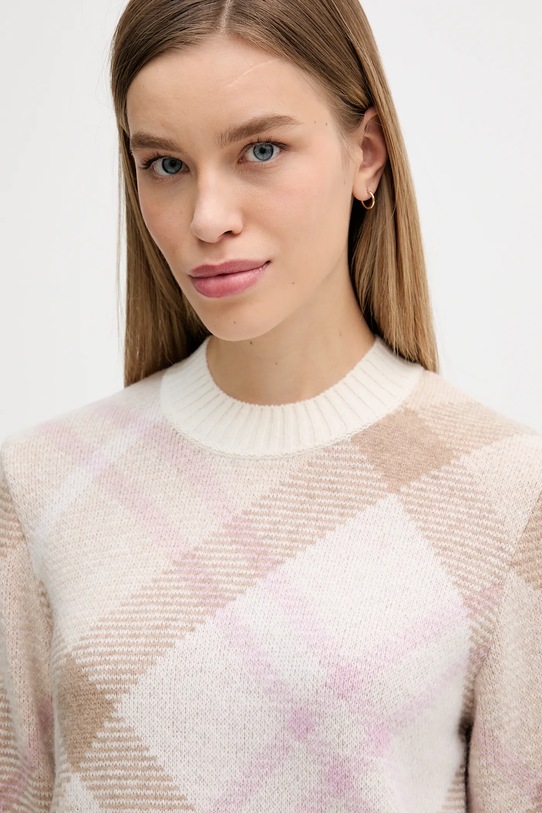 Barbour sweter z dodatkiem wełny Sara beżowy LKN1728