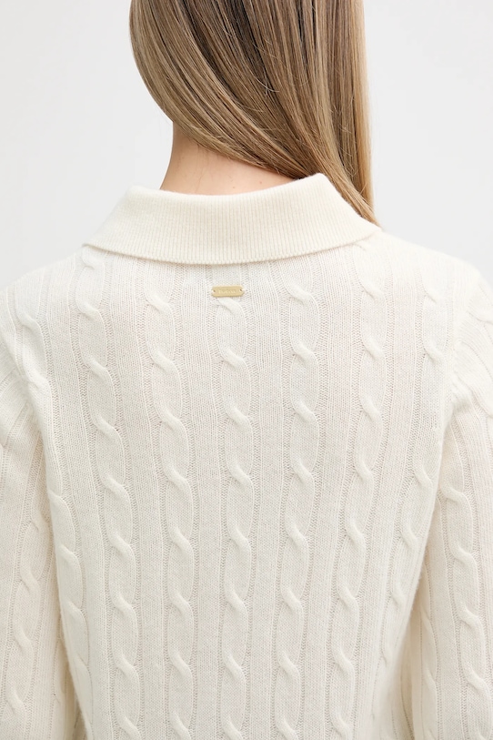 Barbour sweter z dodatkiem wełny Evie LKN1730 beżowy