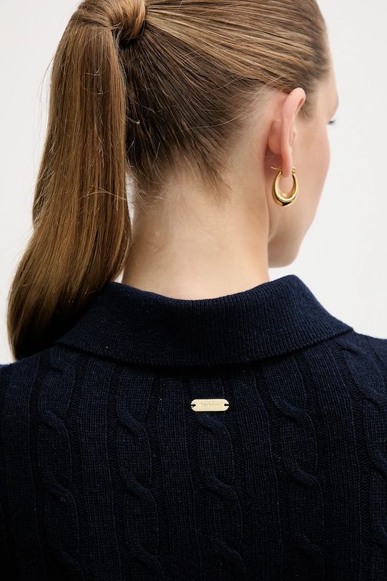 Barbour sweter z dodatkiem wełny Evie granatowy LKN1730