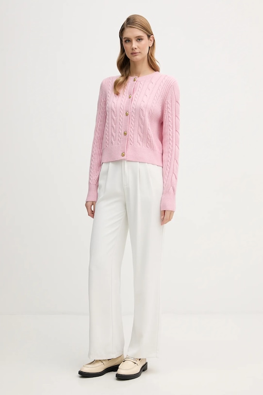 Barbour kardigan wełniany Elina LKN1732 różowy SS26