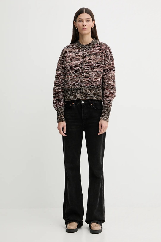 Barbour sweter z dodatkiem wełny Saima LKN1740 brązowy SS26