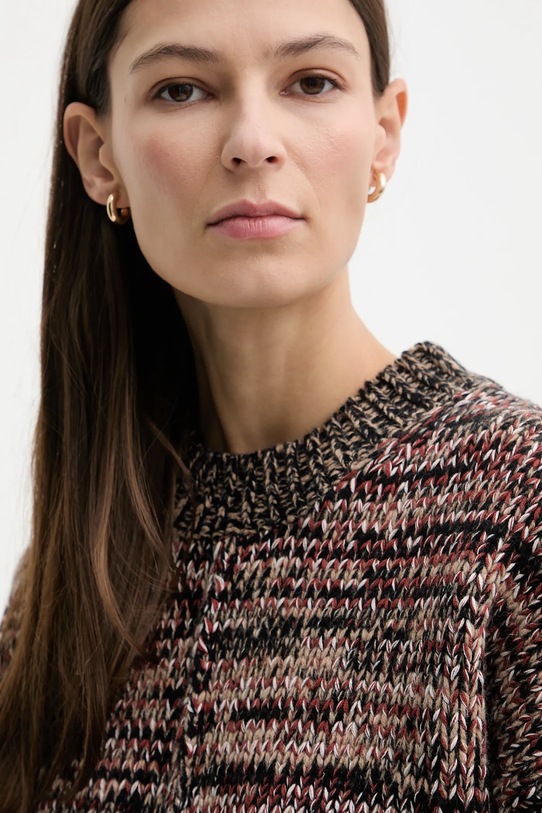 Barbour sweter z dodatkiem wełny Saima brązowy LKN1740