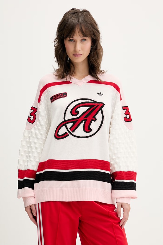 adidas Originals sweter z dodatkiem wełny szpic beżowy KS6458