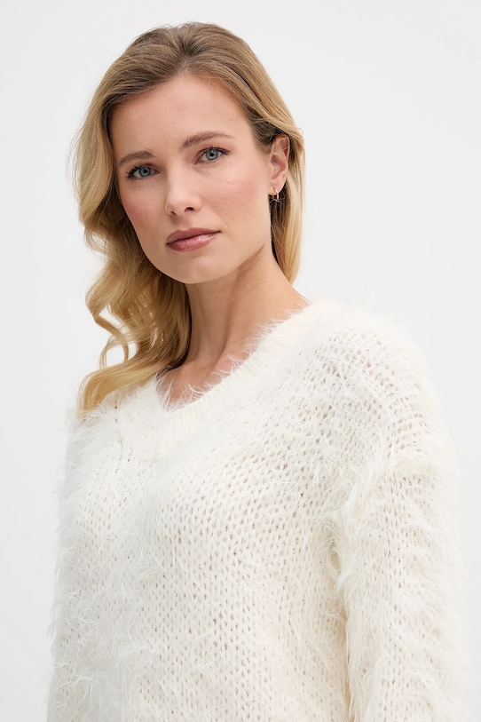 OUI sweter z dodatkiem wełny beżowy 96106