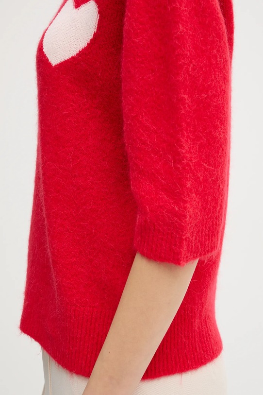 OUI sweter z dodatkiem alpaki 95988 czerwony