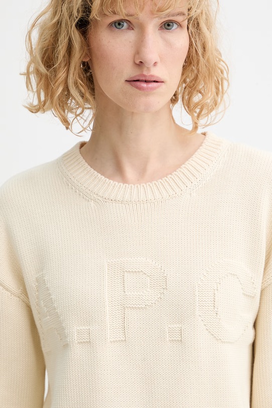 A.P.C. sweter bawełniany PULL TIAGO F beżowy COGTX.F23492