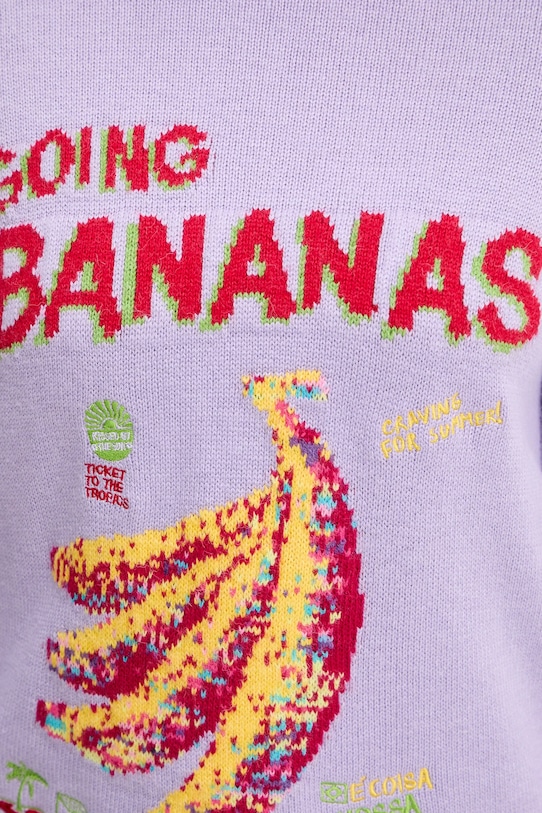 Farm Rio sweter z domieszką wełny 352087 fioletowy