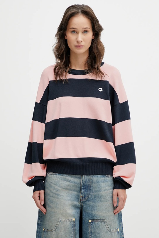 Coperni sweter Striped pozostałe różowy COPML134SY3010