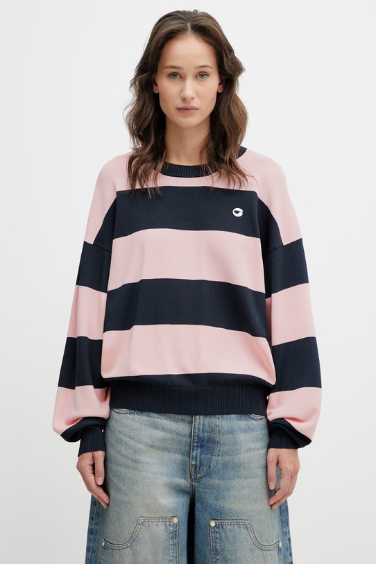 Coperni sweter Striped pozostałe różowy COPML134SY3010