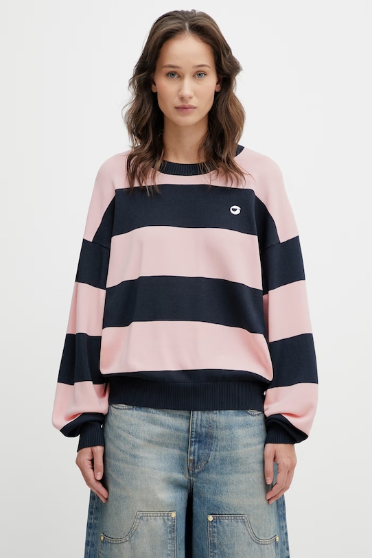 Coperni sweter Striped pozostałe różowy COPML134SY3010