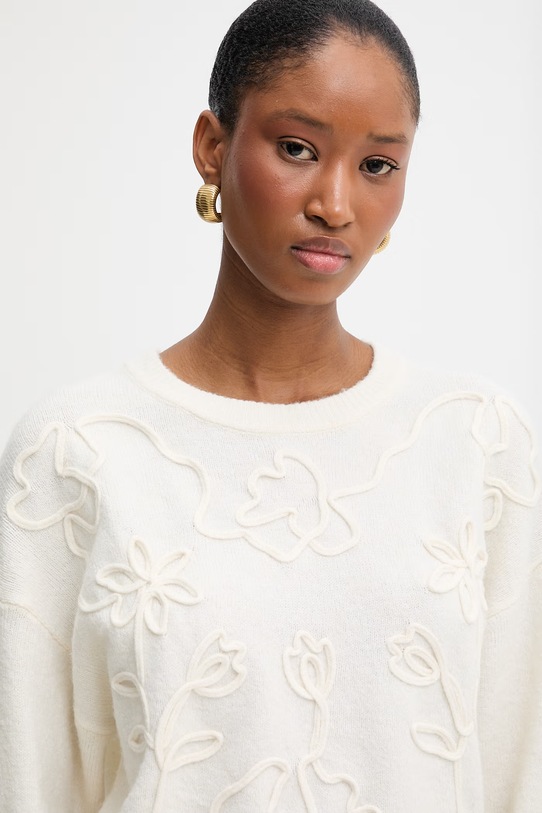 Morgan sweter z domieszką wełny beżowy MBROD