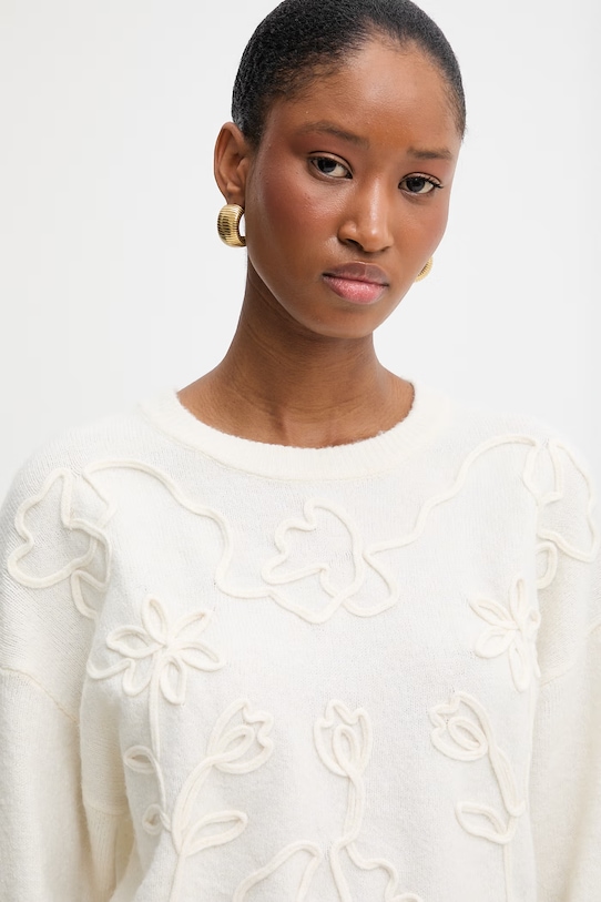 Morgan sweter z domieszką wełny beżowy MBROD