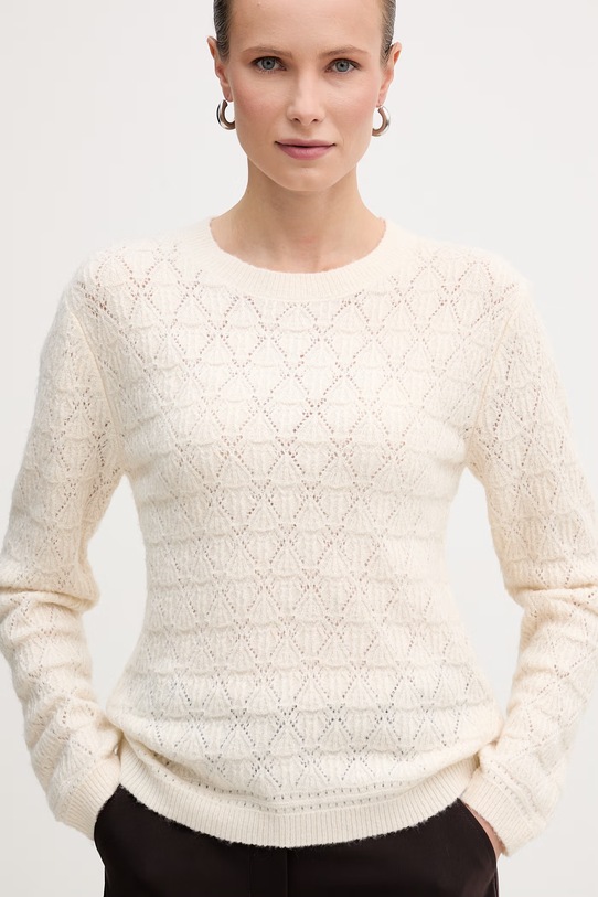 Morgan sweter z domieszką wełny beżowy MCASTY